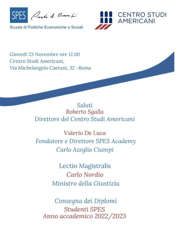 Lectio magistralis di Carlo Nordio e Luciano Violante alla Spes Academy